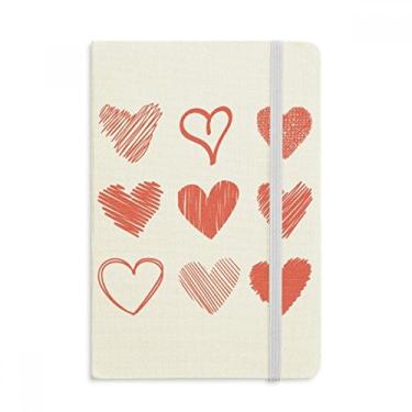 Imagem de Caderno de desenho de corações de dia dos namorados, capa dura em tecido, diário clássico