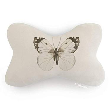 Imagem de Almofada para decoração de pescoço com asas brancas escuras, decoração de carro, almofada para encosto de cabeça