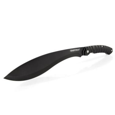 Imagem de Sheffield 12145 McCall Facão de sobrevivência lâmina Kukri de 21,5 cm com bainha, faca de sobrevivência para todos os fins, faca para limpeza, faca de acampamento, emaranhado, preto