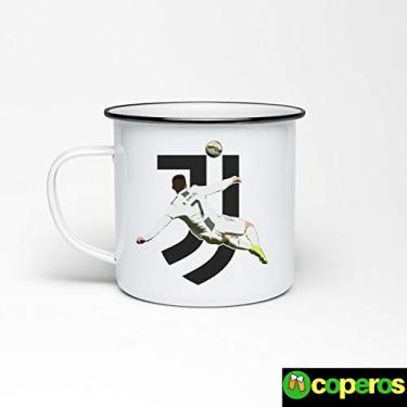 Imagem de Caneca Agata Esmaltada Retro Cristiano Ronaldo CR7 Juventus Juve El Gajo
