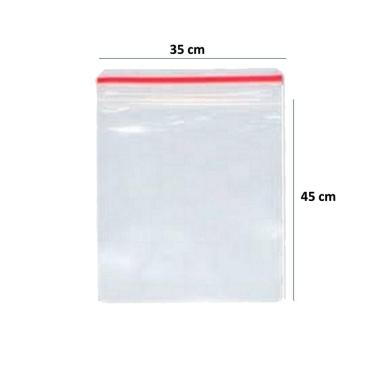 Imagem de Saquinho Plástico Transparente Fecho Zip 35x45 50 Unidades