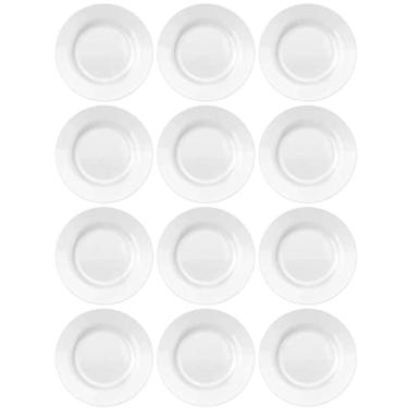 Imagem de Jogo 12 Pratos de Sobremesa 19cm Opaline Menu Nadir Figueiredo em Vidro Temperado Branco