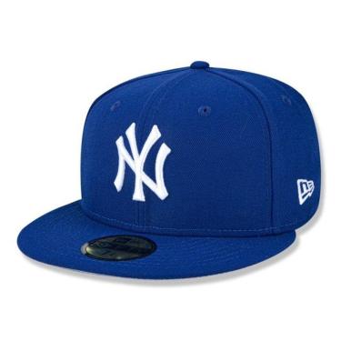 Imagem de Boné New Era MLB New York Yankees 59FIFTY Aba Reta Fechado - Azul/Branco - 7 7/8