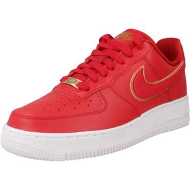Imagem de Nike Tênis feminino Air Force 1 '07 quádruplo preto DD8959, Vermelho academia/vermelho academia-branco metálico dourado, 9.5