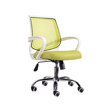 Imagem de Cadeira de escritório Cadeira de escritório moderna Cadeira de mesa de computador Conforto tecido giratório branco Cadeira de trabalho para escritório em casa com braços (cor: verde, tamanho: 54 * 30