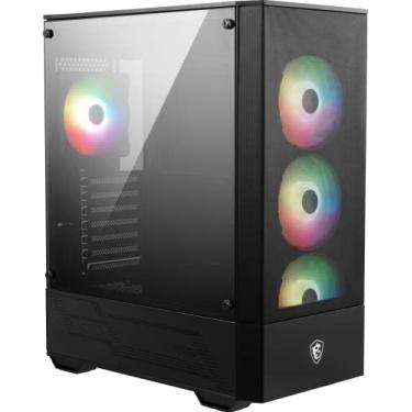 Imagem de MSI Capa para jogos Mid-Tower PC – Painel lateral de vidro temperado – Ventilador aRGB de 4 x 120 mm – Suporte de resfriamento líquido de até 240 mm x 1 radiador – MAG Forge 112R