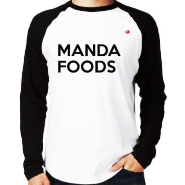 Imagem de Camiseta Raglan Manda Foods Manga Longa - Foca Na Moda