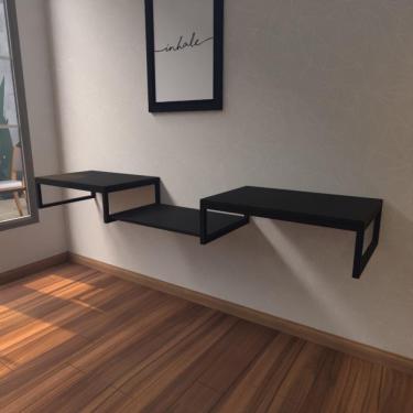Imagem de Aparador Industrial Preto Moderno Cantinho Café Escritorio Simples Bancada Suspensa