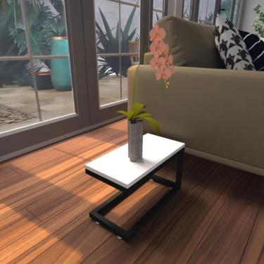 Imagem de Mesa Lateral Branca Aparador De Sofa Sala Mesa Lateral Cama