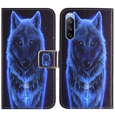 Imagem de TienJueShi Wolf Fashion Stand TPU Silicone Book Stand Flip PU Leather Protector Phone Case para Sony Xperia 10 V 2023 Capa Etui Wallet