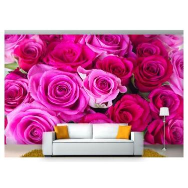 Imagem de Papel De Parede Flores Rosas Romântico 3D Nfl205 - Você Decora