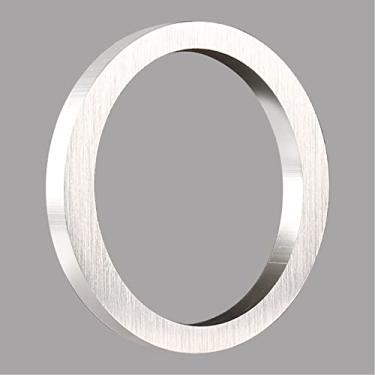 Imagem de HASWARE Número de casa flutuante de 15 cm elegante números de porta alfabeto placa rua endereço residencial numerais (prata, 0)