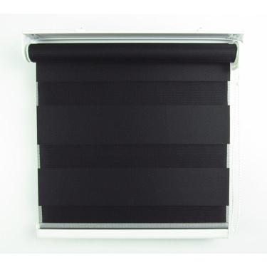 Imagem de Cortina Rolô Double Vision Com Barra Niveladora Crisdan 1,60 Largura X 1,40 Altura Preto