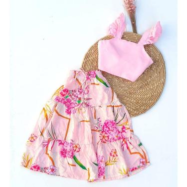 Imagem de Conjunto Infantil Blogueirinha Saia Longa E Cropped