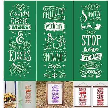 Imagem de Alinacutle Estêncil de serigrafia Candy Cane Wishes, impressão de serigrafia autoadesiva reutilizável, modelo de sentimentos, para impressão em madeira/tecido/papel, 21,6 cm x 28 cm