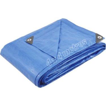 Imagem de Lona Plástica Azul Para Cobertura Caminhão Obra 4 X 4 Metros - Importw