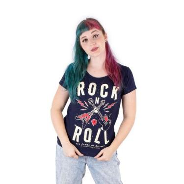 Imagem de Camiseta Feminina Guitarra Power Marinho - Art Rock