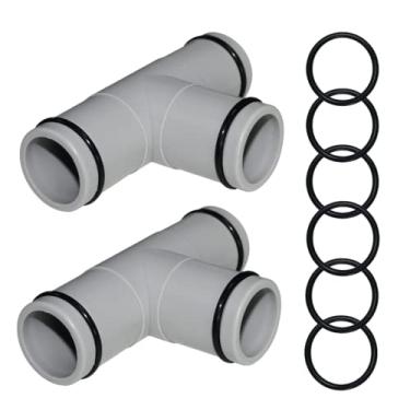 Imagem de (Pacote com 2) Substituição do conector da mangueira da bomba do filtro da piscina da junta T T de 3,5 cm para bombas de piscina Intex (3 interfaces)