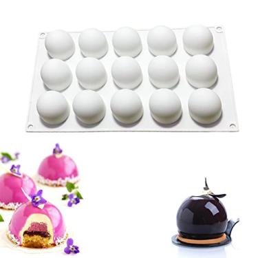 Imagem de OCPO Kitchen Molde de silicone de trufa para assar bolo de mousse, sobremesa francesa, pastelaria, chocolate, pudim, cupcake, antiaderente e fácil de liberar, forma de bola de trufas (15 cavidades)