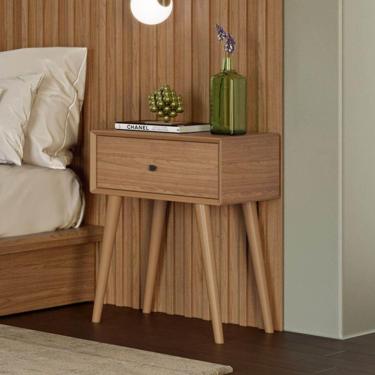 Imagem de Mesa De Cabeceira Com 1 Gaveta TW49 Chanfrada Dalla Costa Freijó