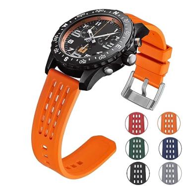 Imagem de YISIWERA Pulseira de relógio inteligente de borracha laranja de 20 mm, pulseira de reposição para relógio esportivo universal para mulheres