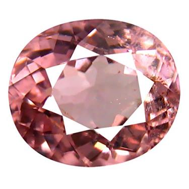 Imagem de Pedra preciosa natural solta de turmalina rosa não aquecida com corte oval de 2,14 ct (9 x 8 mm)