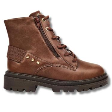 Imagem de Bota Ramarim Coturno Feminina Confortável e Estiloso Cor:marrom;tamanho:38