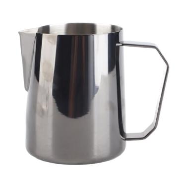 Imagem de Jarra de espumador de leite, copo de espumador de leite de aço inoxidável, 450 ml, jarra para café e bebidas (preto)