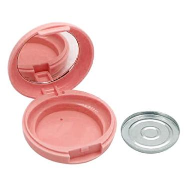 Imagem de Luzhengyang Caixa de sombra de maquiagem vazia DIY com espelho para viagens, estojo cosmético portátil para blush, alto, corretivo - capacidade de 4-5 g, Azul, 4.4cm
