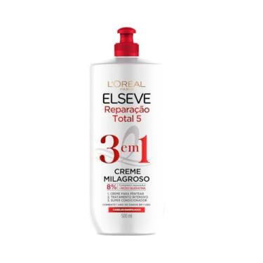Imagem de Elseve Reparação Total 5, Creme Milagroso 3 em 1, Tratamento Intensivo Para Cabelos Dan...