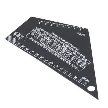 Imagem de Medidor de Ação de Cordas de Guitarra Elétrica, Ferramenta de Régua de Altura de Aço Inoxidável Com Escala Branca, Borda Lisa, Altímetro de Corda e Medição de Profundidade de