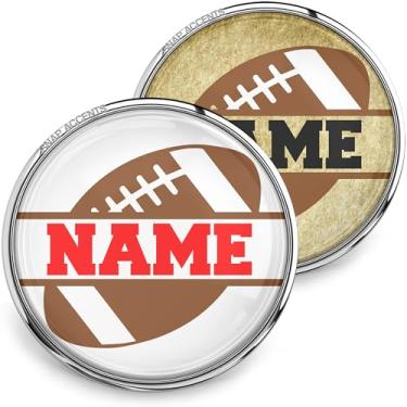 Imagem de Joia de encaixe de futebol personalizada com pingente de gengibre botão de bola esportiva de 18 mm para colares, pulseiras, chaveiros personalizados (sua cor, texto)