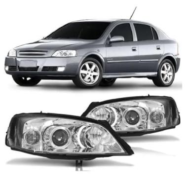 Imagem de Farol Astra Hatch Sedan 2003 2004 2005 2006 2007 2008 2009 2010 2011 2012 Cromado - UNIDADE Lado: ESQUERDO (Motorista)