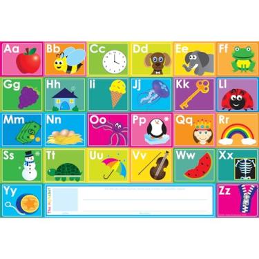 Imagem de Ashley Productions Placemat Studio Smart Poly Abc's Learning Placemat, 33 cm x 48 cm, lado único, pacote com 10