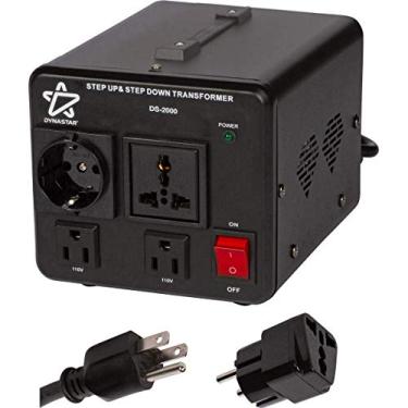 Imagem de Conversor e transformador de tensão Dynastar Step Up & Step Down, 110-220 a 220-240 Volts; resistente, bobina vitalícia extra durável, garantia de 5 anos, 2000 Watts