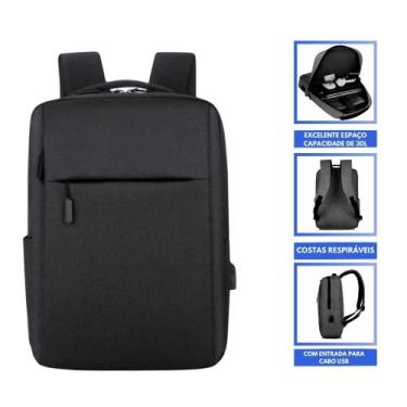Imagem de Mochila Antifurto Estilosa Resistente Unissex Com Carregamento USB Prá