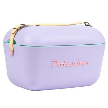 Imagem de Polarbox Lancheira retrô para praia, vintage, piquenique, bolsa térmica portátil, viagem, acampamento, caminhada, estilo anos 90, caixa de gelo, extra grande, leve para latas, cervejas e bebidas