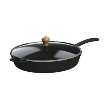 Imagem de Frigideira Gourmet Cabo Ferro Tampa Vidro Libaneza 30 Cm