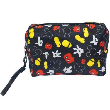 Imagem de Necessaire Preto Partes Corpo Mickey 13x21x28cm - Disney