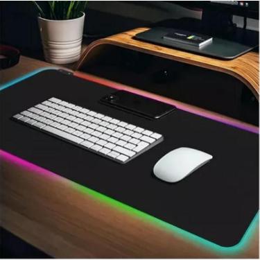 Imagem de Mouse Pad Led RGB 7 Modos de Iluminação Preto Liso - Bmax