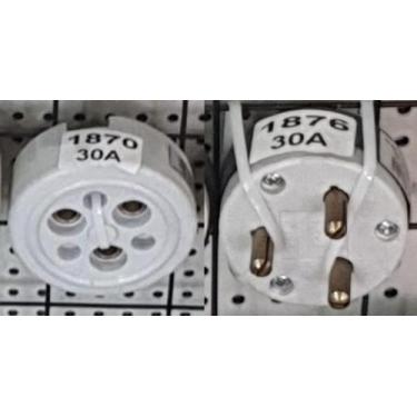 Imagem de KIT Tomada De Louça Macho E Fêmea 30a (3 pinos) - Fox lux