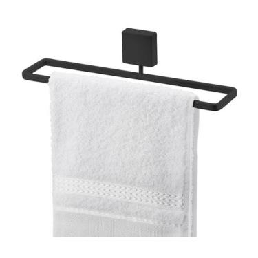 Imagem de Suporte Porta Toalha Toalheiro 25cm Parede Banheiro Preto Fosco - 8553
