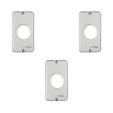 Imagem de 3 Tampa Condulete Alumínio Sem Pintura P 1 Tomada Tramontina