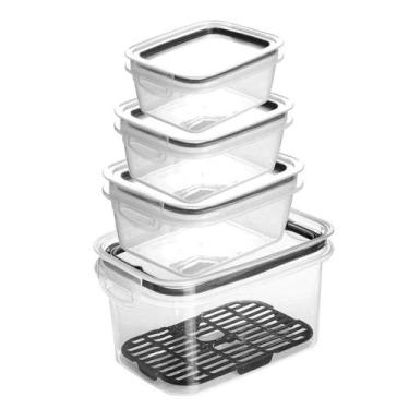 Imagem de Coleção 4 Potes Hermético Qualidade Premium Ware Plasútil, Pote Hermét