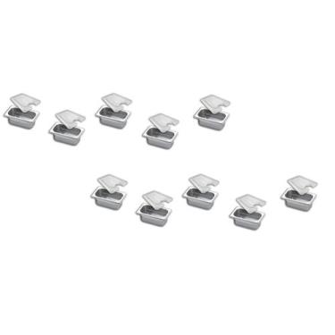 Imagem de CONJ 10 CUBAS Gastronômicas Em INOX GN 1/9x65 mm 590 ml + 10 TAMPAS PO