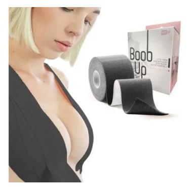 Imagem de Sutiã Adesivo Levanta Seios Peito Fita Adesiva - BooB Tape, Preto