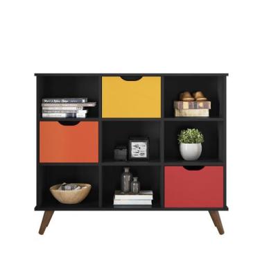 Imagem de Nicho Organizador Lila Retrô c/ 3 Gavetas Preto/Colorido - Mercado dos