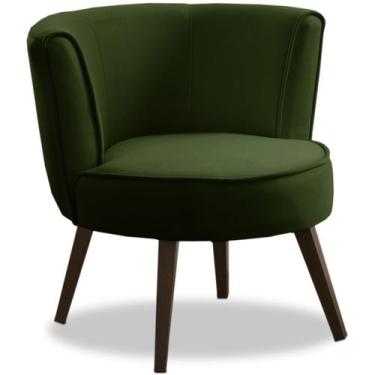 Imagem de Poltrona para Sala e Escritório Decorativa Lara - Konfort, Veludo Verd