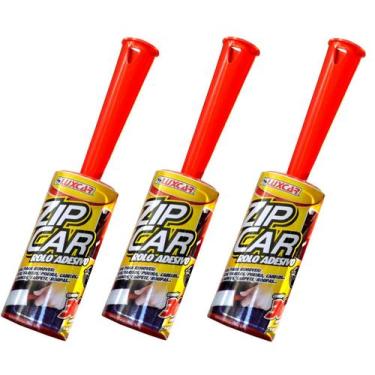 Imagem de Rolo Adesivo Para Limpeza Tira Pelo Kit com 3 Unidades - Luxcar, 8690