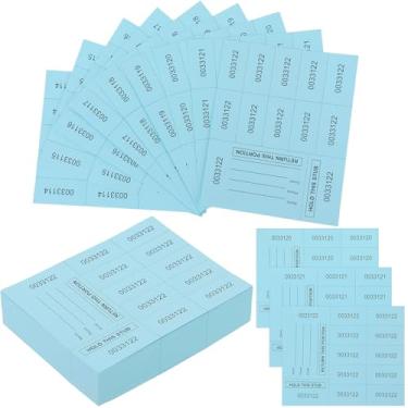 Imagem de Kosiz 1000 folhas bilhetes de leilão chineses 8,9 x 11,4 cm leilão bilhete de arrecadação de fundos numerados bilhetes sorteio com nome e número de telefone 10 números de lance por folha etiquetas de sorteio para leilão silencioso (azul)